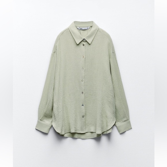NWT Zara Oversized Linen Shirt - Picture 5 of 8